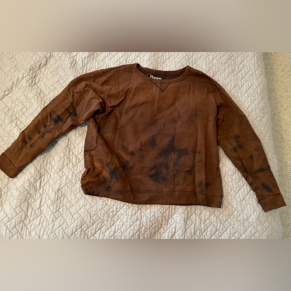 Bleach Dyed Hanes Sweatshirt Women’s L